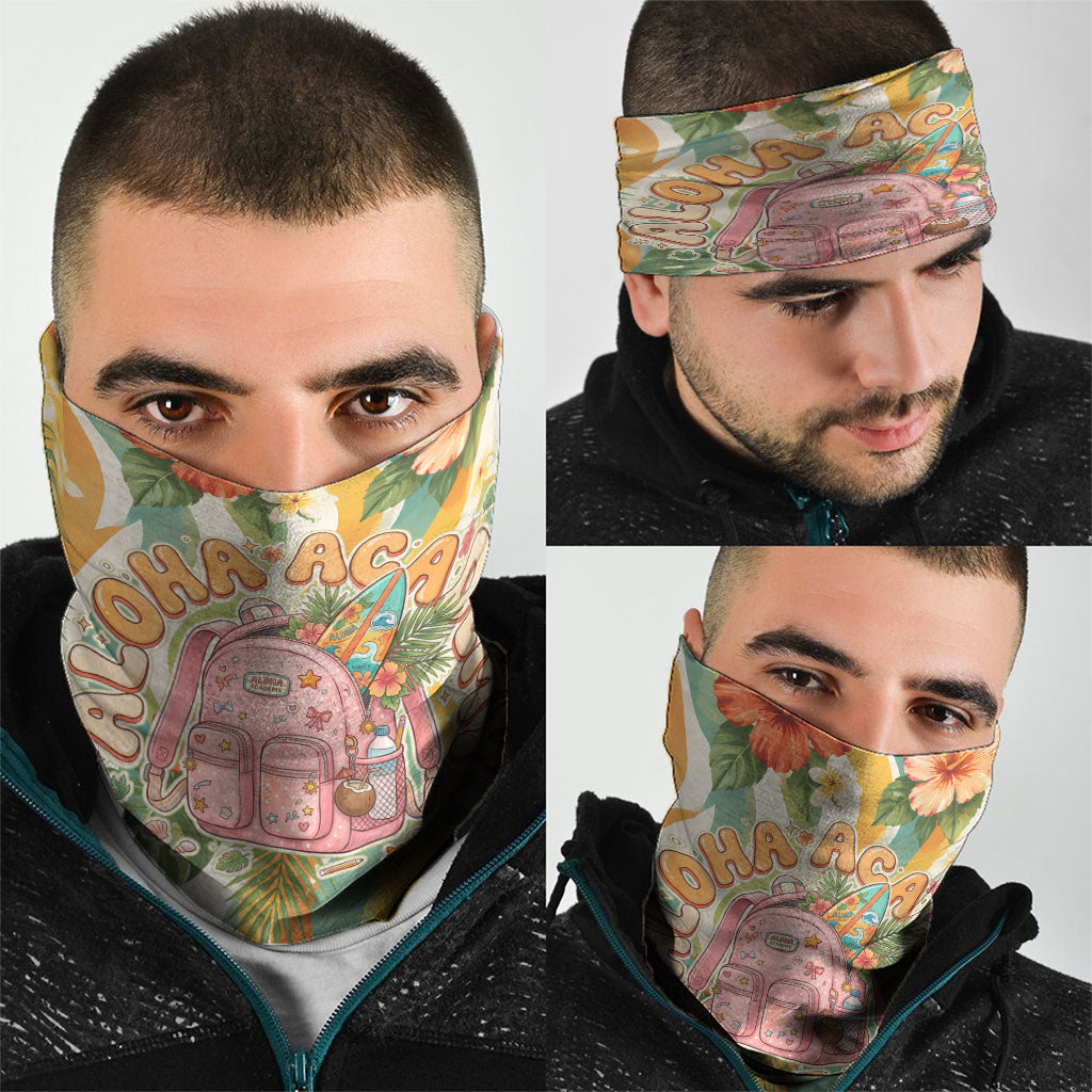 Hawaii Aloha Academy Back To School Neck Gaiter Sea Turtle Tropical Hibiscus Flowers Retro Psychedelic TS04 - Polynesian Pride