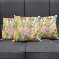 Hawaii Aloha Academy Back To School Pillow Cover Sea Turtle Tropical Hibiscus Flowers Retro Psychedelic TS04 - Polynesian Pride