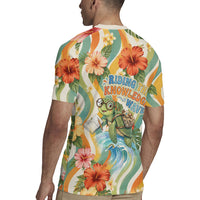 Hawaii Aloha Academy Back To School Rugby Jersey Sea Turtle Tropical Hibiscus Flowers Retro Psychedelic TS04 - Polynesian Pride