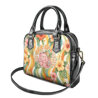 Hawaii Aloha Academy Back To School Shoulder Handbag Sea Turtle Tropical Hibiscus Flowers Retro Psychedelic TS04 - Polynesian Pride
