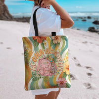Hawaii Aloha Academy Back To School Tote Bag Sea Turtle Tropical Hibiscus Flowers Retro Psychedelic TS04 - Polynesian Pride