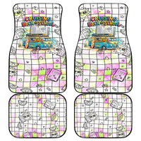 Hawaii Cruising Back To School Car Mats Grid Pattern With School Bag And Vintage Surf Van TS04 - Polynesian Pride