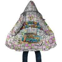 Hawaii Cruising Back To School Cloak Grid Pattern With School Bag And Vintage Surf Van TS04 Unisex White Yellow - Polynesian Pride