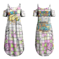 Hawaii Cruising Back To School Couples Matching Summer Maxi Dress and Hawaiian Shirt Grid Pattern With School Bag And Vintage Surf Van TS04 - Polynesian Pride
