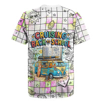 Hawaii Cruising Back To School Rugby Jersey Grid Pattern With School Bag And Vintage Surf Van TS04 - Polynesian Pride