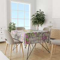 Hawaii Cruising Back To School Tablecloth Grid Pattern With School Bag And Vintage Surf Van TS04 - Polynesian Pride