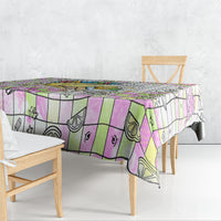 Hawaii Cruising Back To School Tablecloth Grid Pattern With School Bag And Vintage Surf Van TS04 - Polynesian Pride