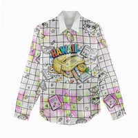 Hawaii Cruising Back To School Women Casual Shirt Grid Pattern With School Bag And Vintage Surf Van TS04 - Polynesian Pride