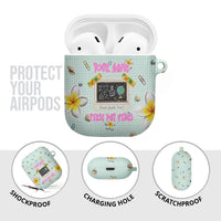 Personalized Hawaii Back To School Dolphin AirPods Case Grid Notebook Background With Dolphin Mascot And Plumeria Flowers TS04 - Polynesian Pride