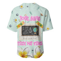 Personalized Hawaii Back To School Dolphin Baseball Jersey Grid Notebook Background With Dolphin Mascot And Plumeria Flowers TS04 - Polynesian Pride