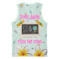 Personalized Hawaii Back To School Dolphin Basketball Jersey Grid Notebook Background With Dolphin Mascot And Plumeria Flowers TS04 - Polynesian Pride
