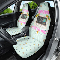 Personalized Hawaii Back To School Dolphin Car Seat Cover Grid Notebook Background With Dolphin Mascot And Plumeria Flowers TS04 - Polynesian Pride