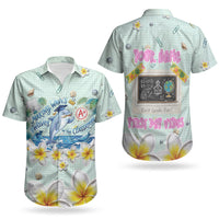 Personalized Hawaii Back To School Dolphin Couples Matching Puletasi and Hawaiian Shirt Grid Notebook Background With Dolphin Mascot And Plumeria Flowers TS04 - Polynesian Pride