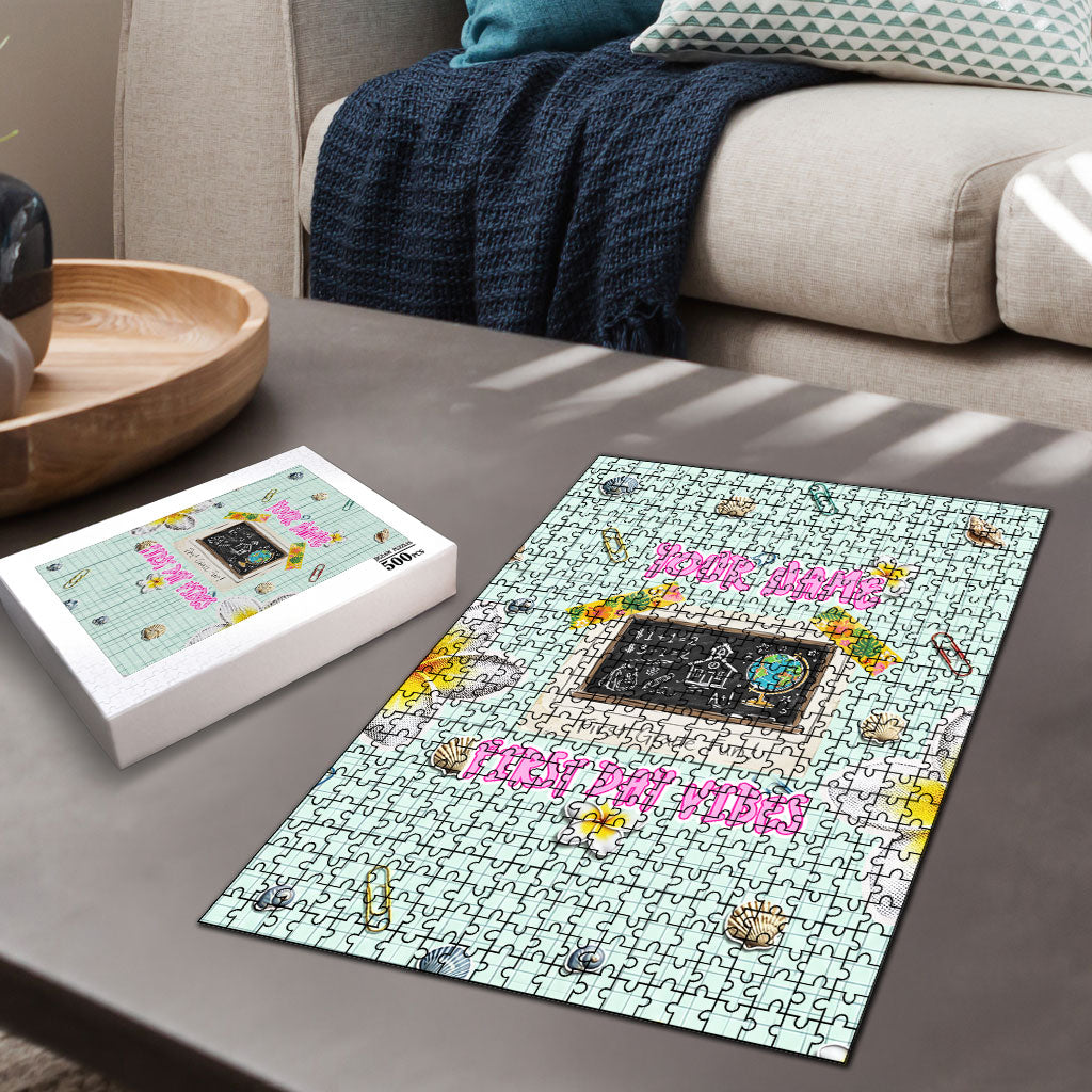 Personalized Hawaii Back To School Dolphin Puzzle Grid Notebook Background With Dolphin Mascot And Plumeria Flowers TS04 - Polynesian Pride