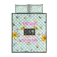 Personalized Hawaii Back To School Dolphin Quilt Bed Set Grid Notebook Background With Dolphin Mascot And Plumeria Flowers TS04 - Polynesian Pride
