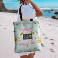 Personalized Hawaii Back To School Dolphin Tote Bag Grid Notebook Background With Dolphin Mascot And Plumeria Flowers TS04 - Polynesian Pride