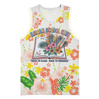 Personalized Hawaii School Club Back To Class Basketball Jersey Retro Tropical Hibiscus Pattern With Open Notebook TS04 Unisex White Orange - Polynesian Pride