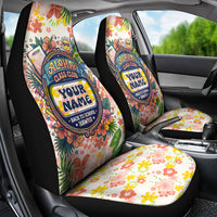 Personalized Hawaii School Club Back To Class Car Seat Cover Retro Tropical Hibiscus Pattern With Open Notebook TS04 - Polynesian Pride