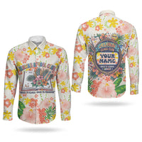 Personalized Hawaii School Club Back To Class Couples Matching Puletasi and Long Sleeve Button Shirt Retro Tropical Hibiscus Pattern With Open Notebook TS04 - Polynesian Pride