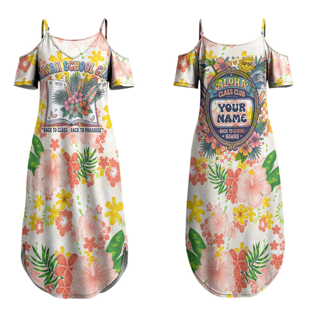 Personalized Hawaii School Club Back To Class Couples Matching Summer Maxi Dress and Hawaiian Shirt Retro Tropical Hibiscus Pattern With Open Notebook TS04 - Polynesian Pride