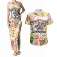 Personalized Hawaii School Club Back To Class Couples Matching Tank Maxi Dress and Hawaiian Shirt Retro Tropical Hibiscus Pattern With Open Notebook TS04 White Orange - Polynesian Pride