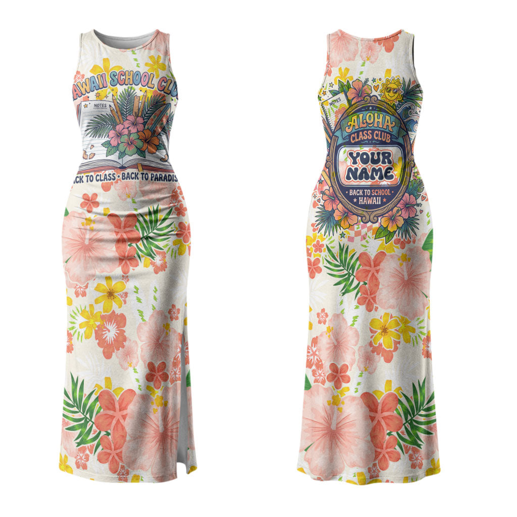 Personalized Hawaii School Club Back To Class Couples Matching Tank Maxi Dress and Hawaiian Shirt Retro Tropical Hibiscus Pattern With Open Notebook TS04 - Polynesian Pride
