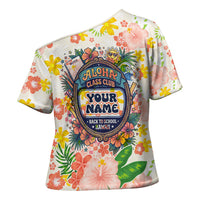 Personalized Hawaii School Club Back To Class Cross Shoulder Shirt Retro Tropical Hibiscus Pattern With Open Notebook TS04 - Polynesian Pride