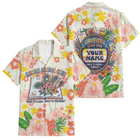 Personalized Hawaii School Club Back To Class Family Matching Off Shoulder Short Dress and Hawaiian Shirt Retro Tropical Hibiscus Pattern With Open Notebook TS04 Dad's Shirt - Short Sleeve White Orange - Polynesian Pride