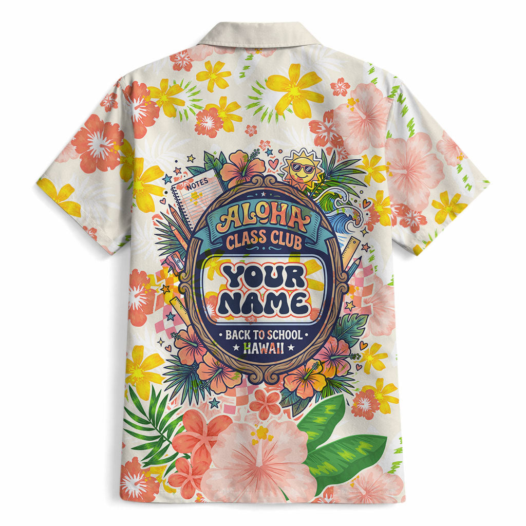 Personalized Hawaii School Club Back To Class Hawaiian Shirt Retro Tropical Hibiscus Pattern With Open Notebook TS04 - Polynesian Pride