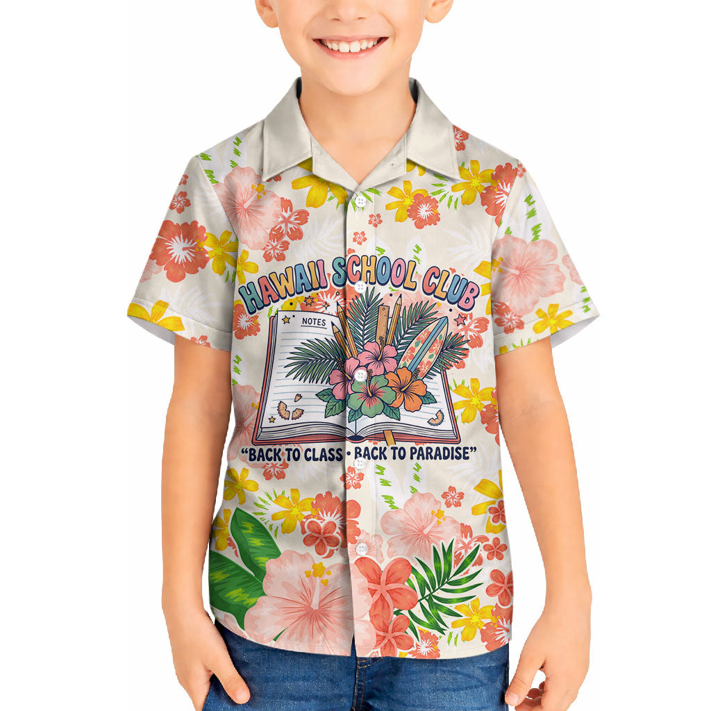 Personalized Hawaii School Club Back To Class Hawaiian Shirt Retro Tropical Hibiscus Pattern With Open Notebook TS04 - Polynesian Pride