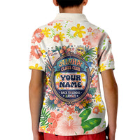 Personalized Hawaii School Club Back To Class Kid Polo Shirt Retro Tropical Hibiscus Pattern With Open Notebook TS04 - Polynesian Pride