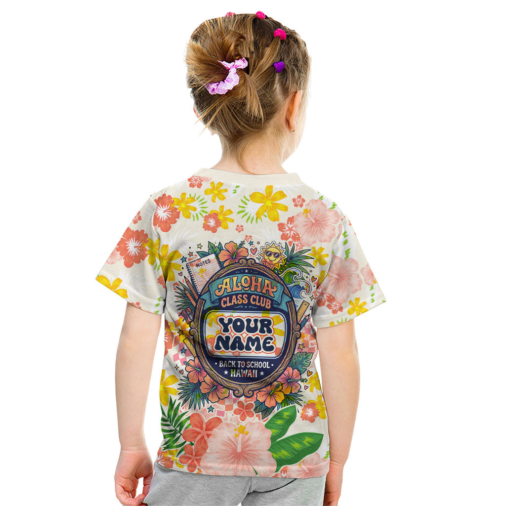 Personalized Hawaii School Club Back To Class Kid T Shirt Retro Tropical Hibiscus Pattern With Open Notebook TS04 - Polynesian Pride