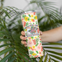 Personalized Hawaii School Club Back To Class Skinny Tumbler Retro Tropical Hibiscus Pattern With Open Notebook TS04 - Polynesian Pride