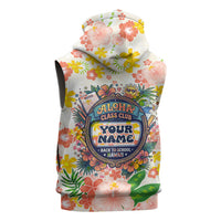 Personalized Hawaii School Club Back To Class Sleeveless Hoodie Retro Tropical Hibiscus Pattern With Open Notebook TS04 - Polynesian Pride