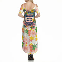 Personalized Hawaii School Club Back To Class Summer Maxi Dress Retro Tropical Hibiscus Pattern With Open Notebook TS04 - Polynesian Pride