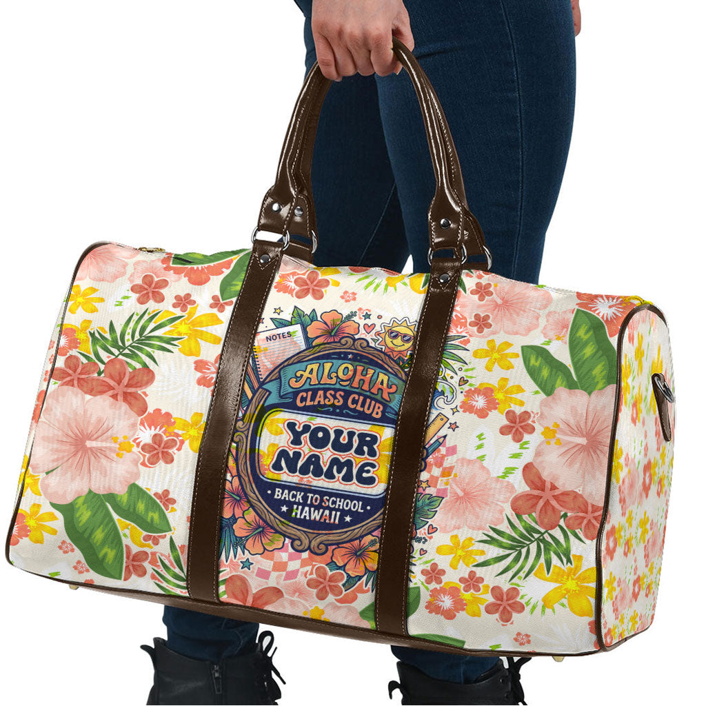 Personalized Hawaii School Club Back To Class Travel Bag Retro Tropical Hibiscus Pattern With Open Notebook TS04 - Polynesian Pride