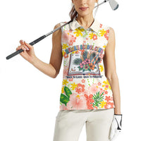 Personalized Hawaii School Club Back To Class Women Sleeveless Polo Shirt Retro Tropical Hibiscus Pattern With Open Notebook TS04 - Polynesian Pride