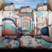 Personalized Hawaii Back To School Back Car Seat Cover Retro Rainbow Sun with Tropical Hibiscus Flowers TS04 One Size White Blue - Polynesian Pride