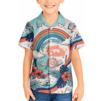 Personalized Hawaii Back To School Hawaiian Shirt Retro Rainbow Sun with Tropical Hibiscus Flowers TS04 - Polynesian Pride