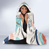 Personalized Hawaii Back To School Hooded Blanket Retro Rainbow Sun with Tropical Hibiscus Flowers TS04 - Polynesian Pride