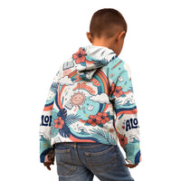 Personalized Hawaii Back To School Kid Hoodie Retro Rainbow Sun with Tropical Hibiscus Flowers TS04 - Polynesian Pride
