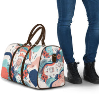 Personalized Hawaii Back To School Travel Bag Retro Rainbow Sun with Tropical Hibiscus Flowers TS04 - Polynesian Pride