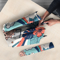 Personalized Hawaii Back To School Umbrella Retro Rainbow Sun with Tropical Hibiscus Flowers TS04 - Polynesian Pride