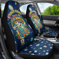 Personalized Hawaii Back To School Aloha Learning Car Seat Cover Retro Rainbow open Notebook with Pineapple and Hibiscus Flowers TS04 - Polynesian Pride