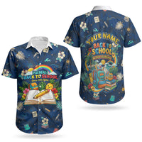 Personalized Hawaii Back To School Aloha Learning Couples Matching Puletasi and Hawaiian Shirt Retro Rainbow open Notebook with Pineapple and Hibiscus Flowers TS04 - Polynesian Pride
