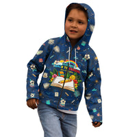 Personalized Hawaii Back To School Aloha Learning Kid Hoodie Retro Rainbow open Notebook with Pineapple and Hibiscus Flowers TS04 - Polynesian Pride
