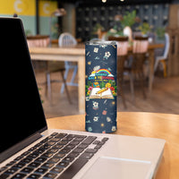 Personalized Hawaii Back To School Aloha Learning Skinny Tumbler Retro Rainbow open Notebook with Pineapple and Hibiscus Flowers TS04 - Polynesian Pride