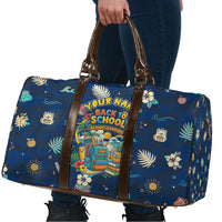 Personalized Hawaii Back To School Aloha Learning Travel Bag Retro Rainbow open Notebook with Pineapple and Hibiscus Flowers TS04 - Polynesian Pride