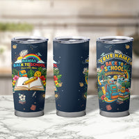 Personalized Hawaii Back To School Aloha Learning Tumbler Cup Retro Rainbow open Notebook with Pineapple and Hibiscus Flowers TS04 - Polynesian Pride