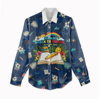 Personalized Hawaii Back To School Aloha Learning Women Casual Shirt Retro Rainbow open Notebook with Pineapple and Hibiscus Flowers TS04 - Polynesian Pride